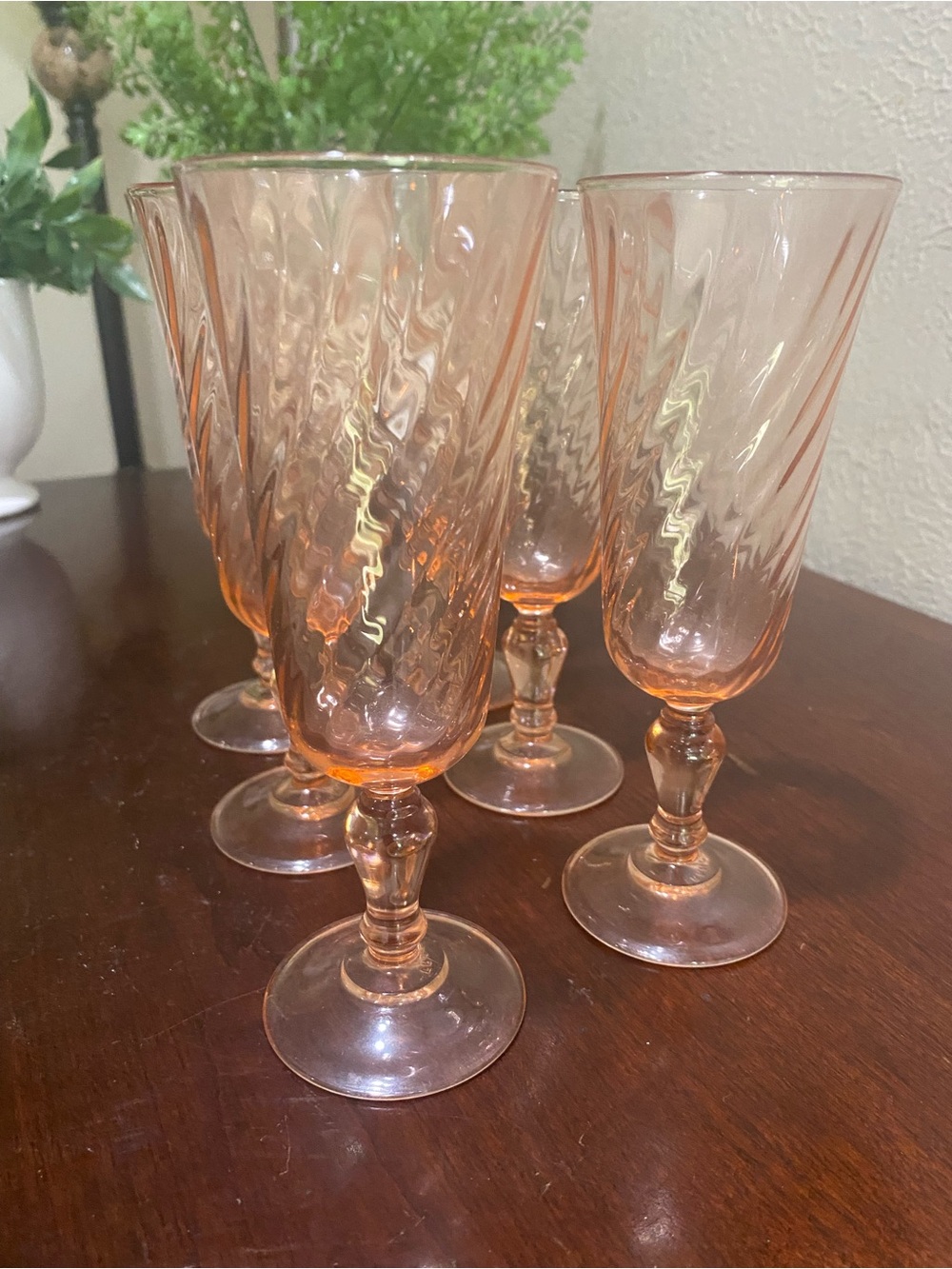 Vintage, Set of 7, Luminarc ROSALINE Champagne Flutes, Made in France - Picture 6 of 8